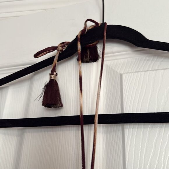 Rococo Sand Cream and Brown Strapless Sundress - Size Medium - Halter Option - Picture 4 of 5